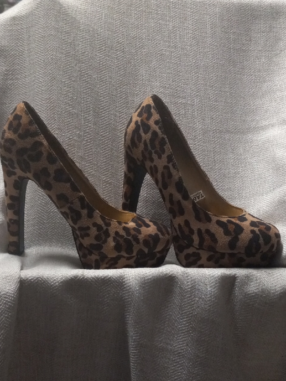 Leopard Print Platform High Heels - Brown